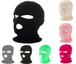 Floresan Üç Bağlantı Kapağı Tasarımcı Parti Maskeleri Örme Headgear Kış Skimask Rüzgar geçirmez tutun Full Yüz Kapağı Sıcak Taktik HAT1445933