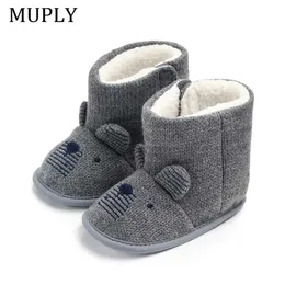 First Walkers Baby Boys and Girls Boots Newborn Cute Cartoon Animal Shoes Baby Toddlers First Walker Super Stay Warm Snowy Boots d240525