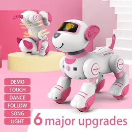 スマート電子動物ペットRCロボット犬音声リモートコントロールおもちゃ面白い歌ダンスロボット子犬の子供の誕生日ギフト240523
