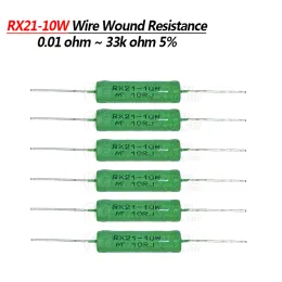 5pcs RX21 10W Wire Wound Resistance 5% 1R 10R 100R 1K 10K 12K 15K 18R 20R 22R 24R 27R 30R 33R 36R Resistor