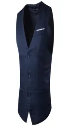 Целые мужчины одевать пиджак из рукавочного жилета мужская одежда Slim Fit Solid Sust Groom Vests Business Social Bar свадебной таблица3236534