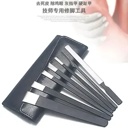 Quellhersteller Edelstahl-Pediküre-Messer 7-teiliger Set mit schwarzer Sprühfarbe Yangzhou Professionell drei Blade Home NAI