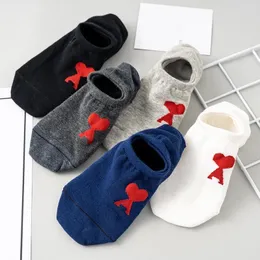 5 paia Love Socks Amis Mens Designer Socks Summer di alta qualità di alta qualità da uomo Pure Cotton Sports Womens Shocks Wholesale Wholesale