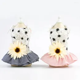 Abbigliamento per cani Sun Flower Dress Tutu Skirt Pet Cat Cat Luxury Princess Wedding Summer Ship Drop Drop