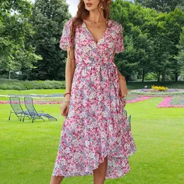 Handel zagraniczny Europa i Ameryka Trans graniczna Summer Summe British Style damski w szpic z krótkim rękawem sukienki z krótkim rękawem 240524