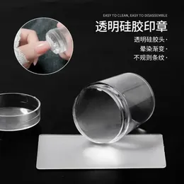 Special Transparent Seal Set for Nail Salons, Large End Silicone Tape Cover, Seal Scraper, Nail Printing Oil Transfer Tool