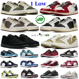 1 scarpe da basket bassa 1s Canary Canary Black Phantom Dark Reverse Mocha Starfish True Wolf Grey UNC lacrima Silver Bred Men Women Sport Trainer Sneaker 36-47