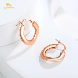 Frauen reine Sier Mobius Hoop Ohrringe 18k Roségold, ewige Liebe verdrehte Blende Mode, nicht allergischem Ohrring