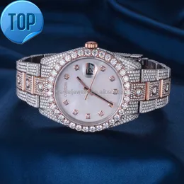 Passe Diamond Tester Luxury Bling Full Diamond Watch VVS Moissanite Hip Hop Iced Out Stainless Steel Mechanical Watches