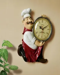 Continental Retro Kitchen Restaurant Chef Creative Clock Clock Watch Art Decor Wall Clock Personality8344083