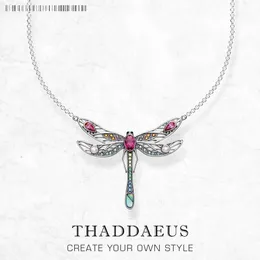 Pendanthalsband halsband lekfull dragonfly ny länkkedja kreativa fina smycken Europa 925 Siling Silver Böhmen gåva för kvinnor Q240525