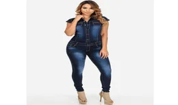 Women039s Overalls Rolpper Aecker One Piece Sexy BodySuit Bodycon Jeans für Frauen Langer Denim Jumpsuit Ladies6157194