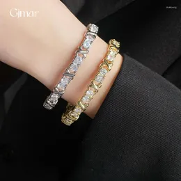 Bangle Zircon Square Letter Opening Bracelet Fashion Light Luxury Wholesale Women Female Jewelry