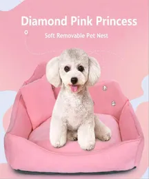 Prinzessin Haustier Nest Luxus Diamant Pink No Pilling Hundebett Feuchtigkeits Proof Antislip Pet Pad entfernbar einfach Reinigung Hundekatze Sofa 2106702647