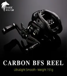 Baitcaster Dark Wolf 50 UltraLight 151G Carbon Saltwater Baitcasting Pule Bass Cheel для рыбалки для форели Fike 2726926