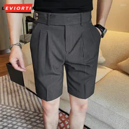 Shorts maschile 2024 Summer Slim Fit 5/4 Pants High End Business Casual Casual Middle abita Naples Colore Solido per uomini 28-36