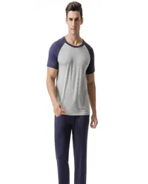 Modal Spring Man Summer Pyjamas Sets Plus Size Nightwear Comfortable Homewear Broek and Tshirts 2 Piece of Sleeping Suit for Men3251632