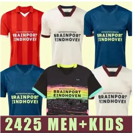 23 24 25 Eindhoven Away Soccer Trikots Kinder Männer Kits 2023 2024 2025 Hazard Fabio Silva Home Männer Kinder es Fußball -Hemd Kinder Set Top Adult Kits