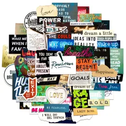 10/60pcs Inspirational English Words Adesile per il giocattolo di adesivi motivazionali vintage per il taccuino.