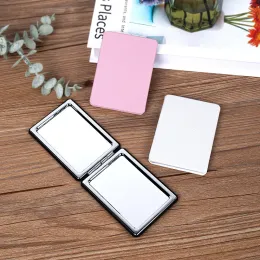 Portable Women Makeup Mirror Hand Pocket Folding Double-Sided Cosmetic Make Up Mirror Pu Leather Small Compact Mirror Girls Gift