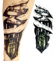 3D grandes tatuagens temporárias de tatuagens à prova d'água Arm mecânico Fak Men temporário Tattoo adesivo Arte do corpo Removável Z439967772