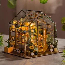 Baby House Kit Mini Diy Цветочный дом ручной работы 3D -головоломка
