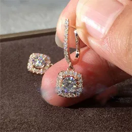 Vecalon 2019 Long Dangle earring AAAAA Cz Real 925 Sterling silver Party wedding Drop Earrings for women men Statement Jewelry Whuef
