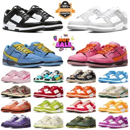 Låg Panda Women Mens Designer Casual Shoes Gray Coast UNC Pink Purple Orange Green Platform Sneakers Kentucky Syracuse Lows Pandas Trainers Big Size 12 13 Eur 36-48