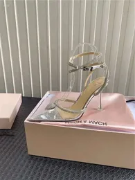 H Женщины шпильки дизайнерские сандалии каблуки насосы туфли алмаз заостренный шелковый кристалл