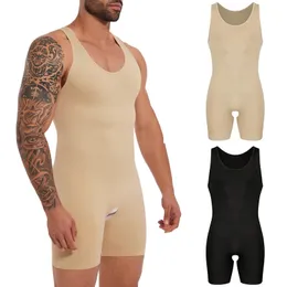 Sleeveless Bodysuit Men Full Body Shaper Compression Undershirt Seamless Shapewear Tummy Control Faja Para Hombres Slimming Vest 240521