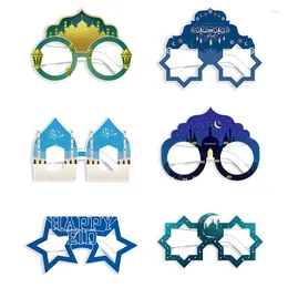 PERSPETTO DEL PARTITO 6PCS EID Ramadan Decorazione tema 3D Glasshi Moon Star per rifornimenti