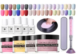 14pcs Dipping Nail Kits Nude Holographic Dip Nail Glitter Luminous Matte Gradient Chrome Pigment Dust Sequins8344168