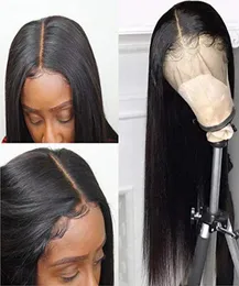 Party Masks 13x4 Lace Front Human Hair Wigs 1424 Inch Pre Plucked Brazilian Straight For Black Women 2021 Fashion6246255