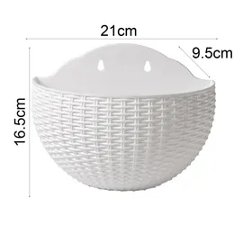 Cestino Fiori Sospeso In Corda Di Cotone Naturale – Portavaso A Mano Per Piante, 20 Cm, Bianco