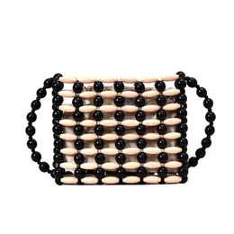 Borsa intrecciata fatta a mano per donne con spalla da borse da donna Estate 2020 Corea del Sud Black Bead Small Handbag Fashion Shopper Borse 329T 329T