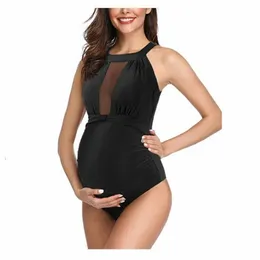 Bikini European e American incint Madre estate Solido Surno Swimsuit da bagno Plus Abiti di maternità da bagno Implittet 240522