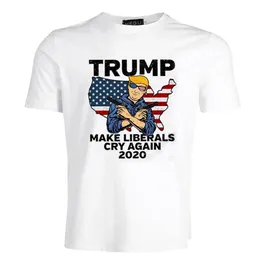 ملابس الدراجات النارية Donald T Shirt تجعل الليبراليين يبكيون مرة أخرى Homme o-neck قمصان قصيرة الأكمام المحترفين Trump T-Shirt أبيض مسطح Delive Otpjv