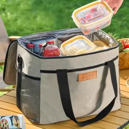 30l Camping Soft Cooler Bag Großes Isolationspicknick Kühlung mit Hard Liner für BBQ -Familienaktivitäten im Freien 240516