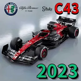 CARS DIECAST Model Cars Bburago 1/43 2023 F1 Alpha Romeo C43 Model samochodu ALOY #24 Zhou Guanyu #77 Valtteri Bottas Racing Model Boys Toy Prezenty Seria D240527