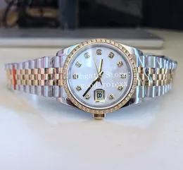 36 mm unisex zegarek męski CAL.3235 Automatyczna diamentowa ramka zegarek damskie żółte złoto jubileusza bransoletka mężczyzna Matka Pearl Dial Twf Women's 126283