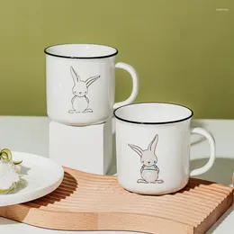 Tassen Feste Farbe Tumbler Wasserglas Tasse Kawaii Keramik Tassen Süßes Kaffeetasse Cartoon Tiermilchs Brille Japanisch