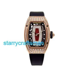Richamills Luksusowe zegarki mechaniczne młyny RM07-01 Kobiet Rose Gold Diamond Set Set STJB