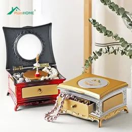 Classico ballerino rotante ballerina Piano Music Box Clockwork Gioielli di plastica Box Girls Crank Music Mechanism Regalo di Natale 240518