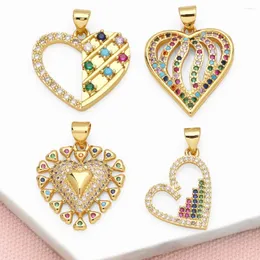 Collane a sospensione OCESRIO Fashion Multicolor Crystal Half Hallow Heart per gioielli placcati in oro rame componente PDTB581
