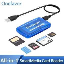 OneFavor Akıllı Çok Fonksiyonlu Kart Okuyucu Taşınabilir USB 2.0 CF SM SD XD MMC Bellek Çubuğu