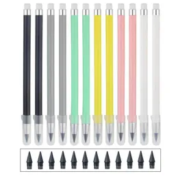 Lápis de giz de cera 12 conjunto de lápis colorido lápis de desenho fofo lápis ilimitado lápis eterno lápis Erasável usado para materiais de arte escolares wx5.23