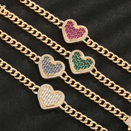 Bracelets de charme Bracelet de cubo de amor original colorido Bracelete de coração de arco -íris