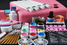 Whole2015 Novo Prós 36W Lâmpada UV rosa 12 cores UV gel sólido UV Gel Cleanser Plus Nail Tools Kit 230 Amp3202207