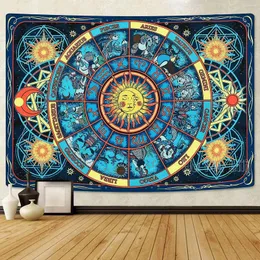 Tapestries Zodiac Burning Sun Astrology Wall Hanging For Room Decor