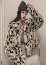 Women039s Jacken Retro Hong Kong Style Plüsch Samt Leopardenmuster Pufferjacke Herbst und Winter vielseitig kleiner Kurzfilm F3076851